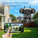 4-Lens Security Cameras Wireless for Home Surveillance Outdoor, Indoor, 4 * 2MP FHD Resolution, PTZ 360Coverage, WiFi Connection, 2-Way Audio Talk, Color Night Vision, AI Motion Detecting