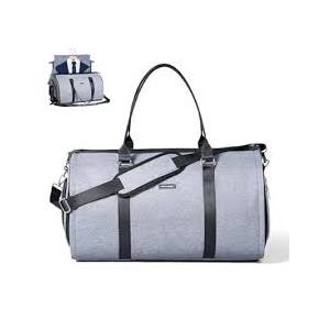 Garment Bags for Travel - Convertible Carry on Garment Duffle Backpack with Shoe Compartment, Canvas Grey