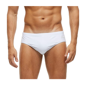 Arcweg Men's Swimming Trunks Briefs Low Waist with Removable Pad Swimwear Elastic Beach Shorts Boxers Underwear Size M