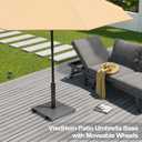 Patio Umbrella Base 43lbs Outdoor Umbrella Stand with Wheels, Heavy Duty Square Concrete Stand Market Umbrella, Gray