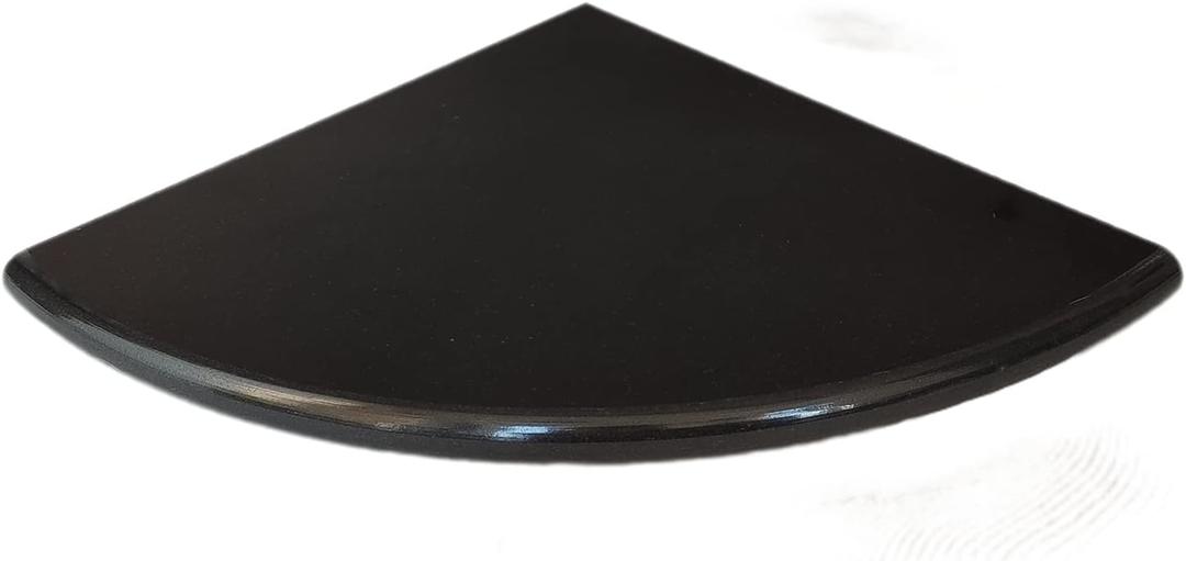 9 Inch Black Marble Corner Shower Shelf for Bathroom, Granite Stone Corner Shelves Both Side Polished for Bath Wall Mounted, Tiled Shower Walls (1Pcs - Black)