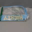 Hockey Gifts Makeup Bag with Chenille Letter Patch, Clear Cosmetic Pouch PVC Organizer Purse, Waterproof Travel Bag, Portable Toiletry Storage Bag for Her Friends (Ice blue-Hockey)