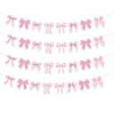 Neyeidru Bow Birthday Decorations Banner - 4Pcs Pink Bow Banner for Coquette Birthday Decorations Bow Garland Bunting for Girls Bow Party Decor Favor Supplies