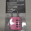 Puroma 1 Pack Combination Lock 4 Digit Locker Lock Outdoor Waterproof Padlock for School Gym Locker, Sports Locker, Fence, Toolbox, Gate, Case, Hasp Storage (Pink)