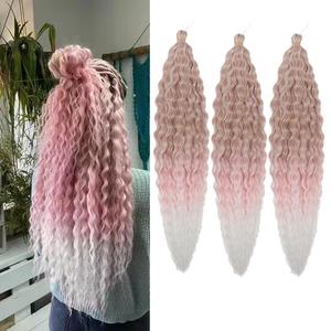 Ocean Wave Crochet Hair Extensions 30 Inch 3 Packs
Ombre Color,Blond to Pink to White,Deep Wave Braiding Hair for Black Women,Deep Curly Twist Crochet Hair For Daily Party