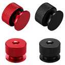 2 Pairs Welding Hood Helmet Fasteners Aluminum Welding Hood Headgear Pipeliner Pancake Sugar Scoop Welding Hood Replacement Parts Accessories with Nonslip Silicone Washer, Black and Red