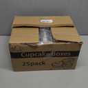 (12 Pack x 25 Sets) Stackable Cupcake Carrier with 300 Pack Cupcake Liners, Plastic Cupcake Boxes Holders for 12 Cupcakes, Cupcake Containers, Clear Disposable Cupcake Trays