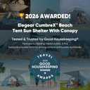 Elegear Beach Tent Sun Shelter with Canopy, 4-5 Person Pop Up Beach Tent, Easy Setup UPF 50+ UV Protection Portable Lightweight Double Silver Coating Beach Cabana Sun Shade Shelter - Sky Blue