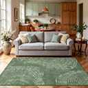 Tribesigns Abstract 5x7 Machine Washable Area Rugs for Living Room, Green Soft Rug for Bedroom Dining Room, Boho Minimalist Non-Slip Low Pile Carpet for Entryway Kitchen Decor