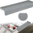 Silicone Sink Edge Protector with Suction Cup 4" x 24",Kitchen Sink Splash Guard for Kitchen, Bathroom Sink, Steel, Granite, Quartz Countertops,Multifuctional Sink Accessories (Gray)