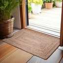 Hausattire Hand Woven Jute Braided Rug, 2'x3'  Natural, Reversible Boho Entry Area Rugs for Kitchen, Living Room I Farmhouse Indoor Outdoor Decorative Floor Rug, 24x36 Inches