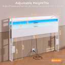 Headboard for Full Size Bed Frame with USB and Type C Ports and LED Light