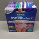 Always Discreet MaxiProtect Adult Diapers for Women, Incontinence Underwear, Scented, Postpartum Essentials, Bladder Leak Protection, Disposable Briefs, Maximum Plus Absorbency, Size S/M, 16 Count