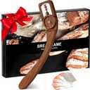 Innovative Magnetic Bread Lame Bread Scoring Tool,Bread Lame Cutter,Bread Scoring Knife for Bread Baking & Sourdough Baking,Bread Razor Tool with 5 Razor Blades-Black Walnut Wood