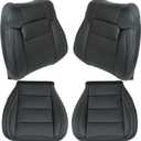 GXARTS Perforated Leather Driver and Passenger Side Bottom & Top Lean Back Replacement Seat Cover Black #41, E1 Compatible with Ford Mustang 2015 2016 2017 2018 2019 2020 2021 2022 2023