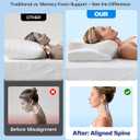 Emircey Clinical-Level Relief Cervical Neck Pillow for Sleeping, Orthopedic Contour Memory Foam Pillow for Side Sleepers, Cooling Reading Pillow for Neck Relief, Ergonomic for Back Stomach Sleepers