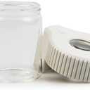 Magnifying Viewing Jar with LED Light, Airtight Transparent Glass Storage Jars, Rechargeable LED Lit Lid Container (White)