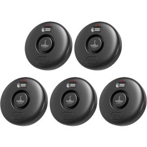 5 Pack Black Water Leak Alarm Detector, 120dB Loud Alert Water Sensor, IP66 Waterproof, Sensitive Leak and Drip Alert, Easy Installation for Home, Basement Flood Prevention, Bathroom, Sink, Laundry
