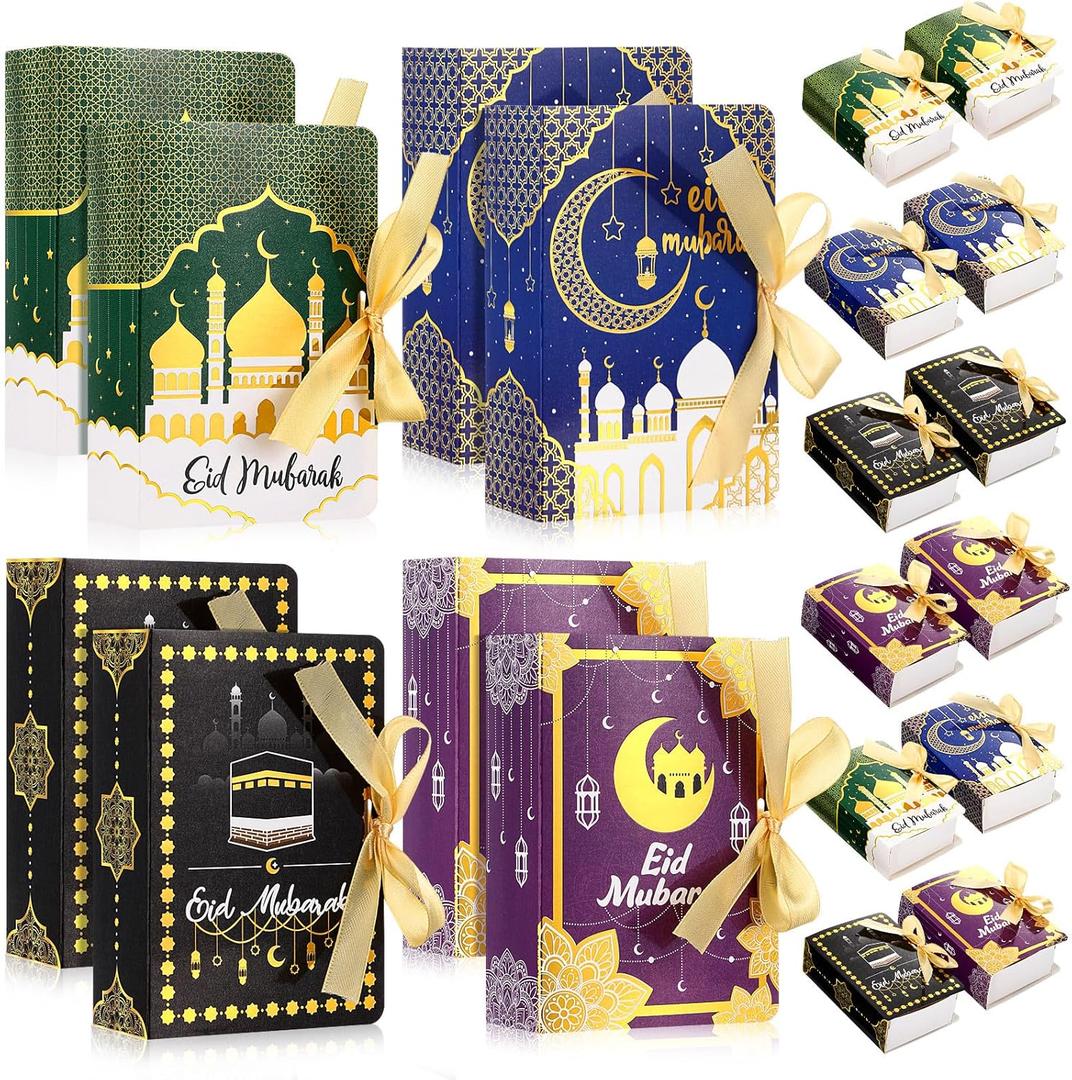 AmazingSpark 36 Pcs Ramadan Eid Mubarak Favor Boxes Ramadan Kareem Treat Boxes Gift Party Favors for Eid Party Decoration Supplies for Mosque Events, Snack, Sugar, Chocolate, Goodie