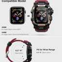 ULTIMAL Rugged Case with Band for Apple Watch 44mm,Compatible with Apple Watch Series SE 3/SE 2/SE Generation/6/5/4, Military Grade Shockproof Bumper Cover for iWatch Tactical Band Men (44mm,Red)