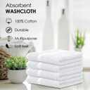 Avalon Towels Cotton Washcloths  (Pack of 60) Size 12x12 Inches, 100% Ring Spun Cotton, Soft & Absorbent Face Towels, Gym Towels, Hotel and Spa Quality, Reusable Fingertip Towels (White)