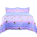 Tadpoles 3-Piece Girls Unicorn Quilt Set | 1 Twin Bed Size Quilt & 2 Standard Shams | Made of 100% Micro-Denier Polyester Fiber | Soft, Smooth & Durable | Ideal for Teens | Metallic Gold Unicorns