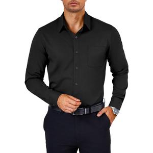 COOFANDY Mens Dress Shirts Wrinkle Free Long Sleeve Button Down Shirts Formal Business Shirt (Medium, Black)