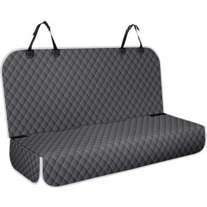 Backseat Cover for Dogs, Waterproof and Non-Slip Pet Bench Seat Covers, Car Seat Protector for Back Seat, Universal Size Rear Car Seat Cover Fits Cars, Trucks and SUVs, L-Charcoal Grey&Grey