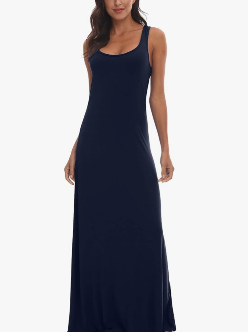 Summer Beach Tank Top Casual Maxi Dress, S
