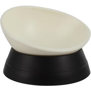 Bulldog Bowl Anti-Slip Dog Cat Dish Detachable Rubber Dog Bowl Pet Sterile Tilted Pet Feeder Slope Base (Black, 2 Cup (Small/Medium Dog)