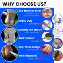 304 Stainless Steel Meat Tenderizer Mallet, Dual Side Meat Hammer Chicken Pounder, Heavy Duty Meat Beater for Steak and Beef, Meat Pounder Kitchen Cooking Mallet Dishwasher Safe