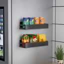 Magnetic Spice Rack for Refrigerator, Strong Magnetic Shelf for Refrigerator, Metal Magnetic Fridge Organizer, Kitchen Organization, Spice & Seasoning Organizer, Kitchen Gadgets (2 Pack Black)