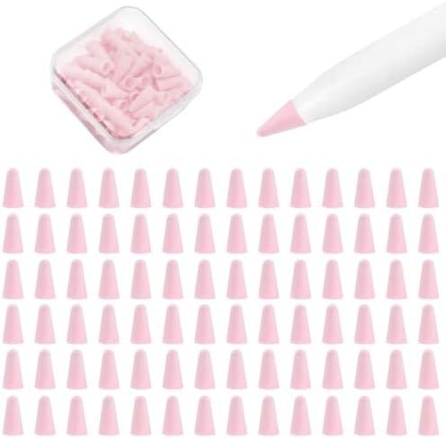 Pack of 3 100 pcs Silicone Nib Sleeves Compatible with Apple Pencil Tips, Professional Liquid Silicone Nibs Cover Replacement for 1st & 2nd Gen/pro/USB-C, Writing Anti-Slip Protective Case for Apple iPad Pencil, Pink