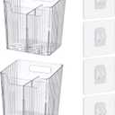 Set Of 2 Storage Organizer Bins Wall Mounted Shower Caddy, Bathroom shelves Stackable Clear Plastic Toothbrush Holder Adhesive Hanging Bin for Bathroom, Kitchen, Cabinet, Shower BPA Free Small (Clear)