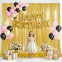 10x10 FT Gold Backdrop, Sequin Backdrop Curtain for Party, Shimmer Shiny Fabric Glitter Back Drop Cloth for Wedding, Birthday, Graduations Photography Background (2 Panels, 5x10 FT)