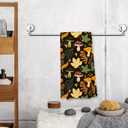 Giosve Fall Mushroom Kitchen Towels, Cottagecore Mushroom Autumn Maple Leaf Decorative Hand Towels for Bathroom, Autumn Dish Tea Towel for Kitchen Decor, Cottagecore Bathroom Decor, 16x24 Inch