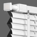 LazBlinds No Tools No Drill Cordless 1" Vinyl Mini Blinds, 100% Blackout Blinds for Indoor Windows, Room Darkening Privacy Window Blinds and Shades for Interior, 32" W x 48" H, White