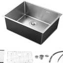 28 x 18 Inch Undermount Kitchen Sink, Stainless Steel Single Bowl
16 Gauge T304, 9" Deep Bowl, R10 Corners, Bottom Grid, Roll-Up Rack and 3.5" Drain Compatible with Most Garbage Disposals