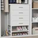 BOLUO White Dresser for Closet with 4 Drawers and Shelf Large Closet Drawers for Closet Organizers and Storage Bedroom Dorm Modern