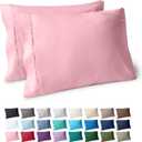 Bare Home Microfiber Pillow Cases - Standard/Queen Size Set of 2 - Cooling Pillowcases - Double Brushed - Light Pink Pillowcases 2 Pack - Easy Care (Standard Pillowcase Set of 2, Light Pink)