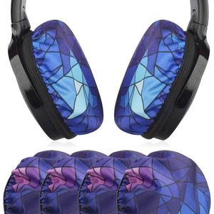 Geekria 2 Pairs Flex Fabric Headphone Covers (Product Safety Certified), Washable & Stretchable Sanitary Ear Protectors for Over-Ear Headsets, Sweat-Resistant (Size M/Diamond)