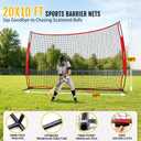 20x10FT Barricade Backstop Net, Baseball Basketball Backstop Net with Steel Frame, Ball Stop Net for Baseball, Lacrosse, Soccer, Basketball, Backstop Net for Backyard