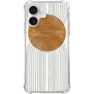 Abstract Boho Case for iPhone 16, Abstract Boho Rainbow Case Compatible with iPhone 16 for Girl Men and Women, Unique Trendy TPU Bumper Phone Cover Case