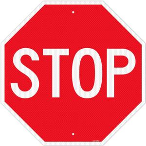 T&R Large Stop Sign Street Road Sign 24 x 24 Inches. Engineer Grade Reflective Sheeting, Rust Free Aluminum, Weather Resistant, Waterproof, Fade Resistant, 2 Pre-drilled Holes
