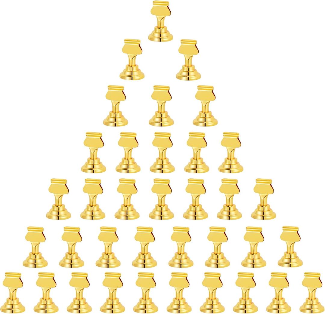 Urban Deco 36 Pieces Table Card Holder Place Card Holders 1.7 inches Gold Steel Card Holders for Photos, Food Signs, Memo Notes, Weddings, Restaurants, Birthdays(Gold 36PK)