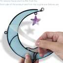 Cat Moon Star Gift for Cat Lovers, Women, Moms, Girls  Cute Acrylic Window Hanging Ornament  Thoughtful Memorial, Sympathy & Remembrance Gift  Blue