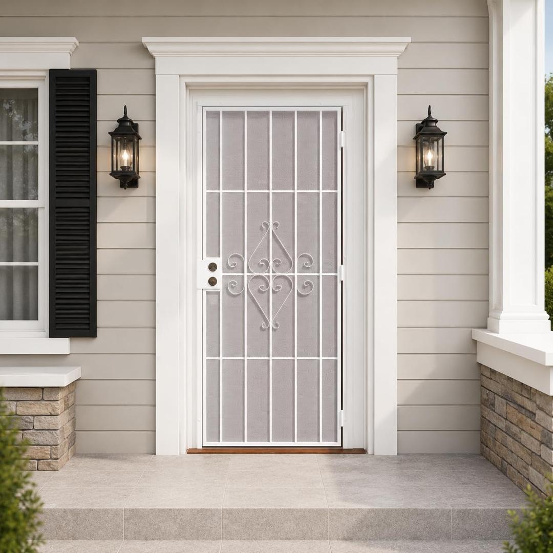 JUBEST 32'' x 80'' Steel Security Door, Surface Mount Reversible Entry Door