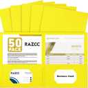 Two Pocket Folders, RAZCC 50 Pack 2 Pocket Folders Fit Letter Size Paper, Paper Folders with Pockets for School Office Business Home (Yellow)