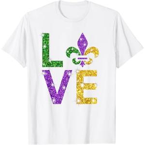 I Love Mardi Gras T-shirt | Mardi Gras Shirt For Girls T-Shirt, XL