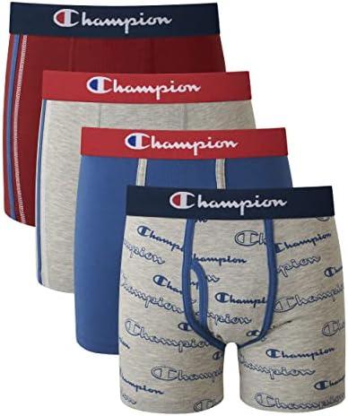 Champion Boys' Underwear, Cotton Stretch Boxer Briefs, Moisture-Wicking, Assorted 4-Pack XL